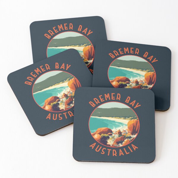 Item preview, Bremer Bay Australia Retro Distressed Circle designed and sold by KrisSidDesigns.