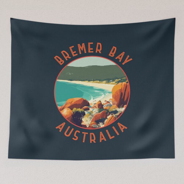 Item preview, Bremer Bay Australia Retro Distressed Circle designed and sold by KrisSidDesigns.