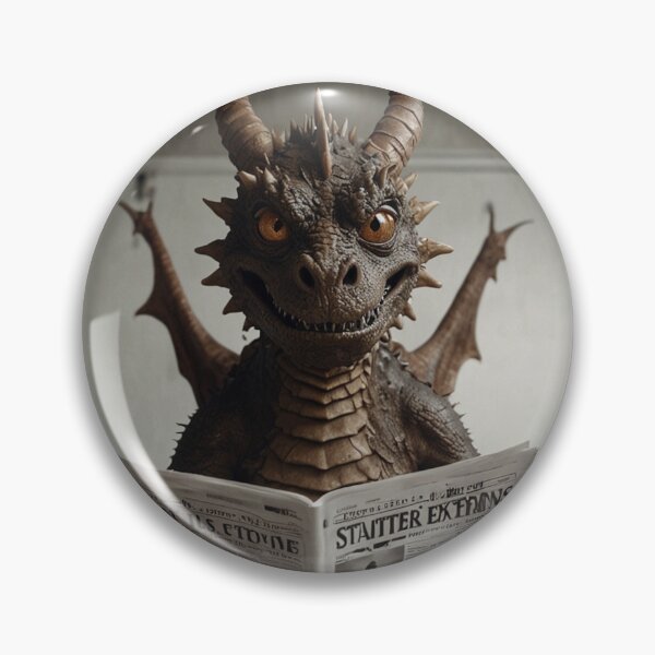 Item preview, Fierce Dragon Reading Newspaper in Bathroom designed and sold by vk09.