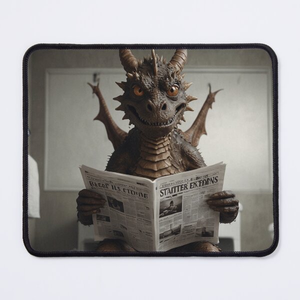 Item preview, Fierce Dragon Reading Newspaper in Bathroom designed and sold by vk09.