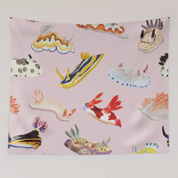 Item preview, Nudibranch Pattern - Sea Slug - Pink designed and sold by Poulpimousse.