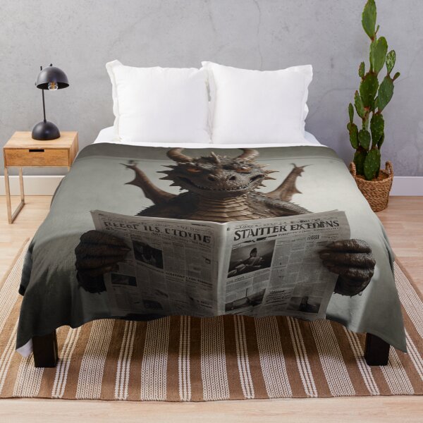 Item preview, Fierce Dragon Reading Newspaper in Bathroom designed and sold by vk09.