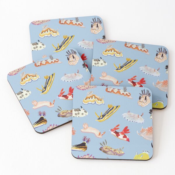 Item preview, Nudibranch pattern - sea slug - blue designed and sold by Poulpimousse.