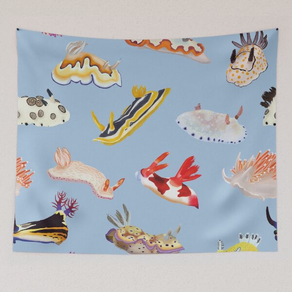 Item preview, Nudibranch pattern - sea slug - blue designed and sold by Poulpimousse.