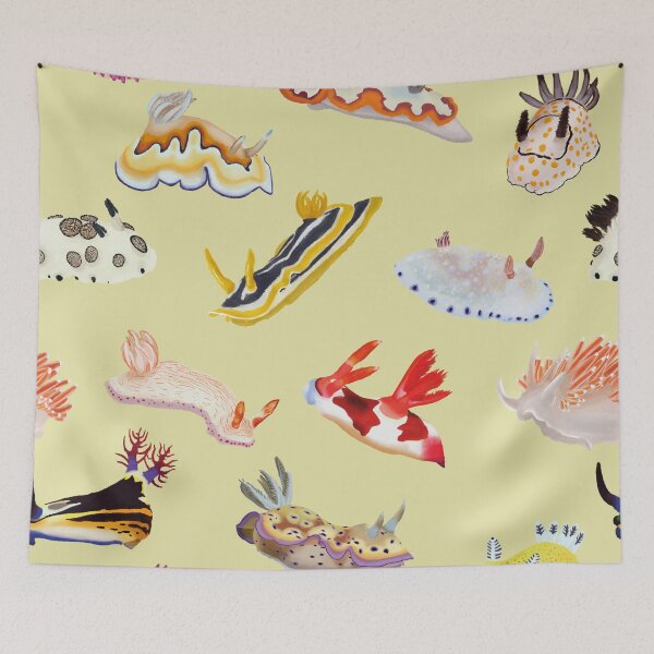 Item preview, Nudibranch Pattern - Sea Slug - Yellow designed and sold by Poulpimousse.
