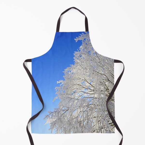 Item preview, White frost frozen on branches against blue sky. designed and sold by claireseyeview.