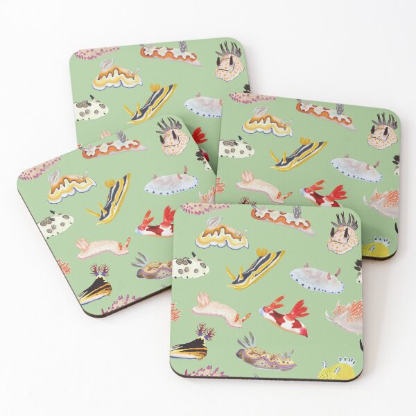 Item preview, Nudibranch Pattern - Sea Slug - Green designed and sold by Poulpimousse.