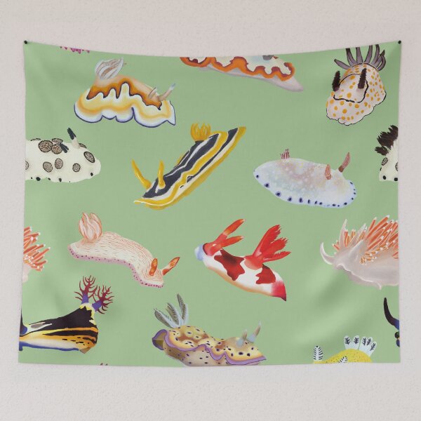 Item preview, Nudibranch Pattern - Sea Slug - Green designed and sold by Poulpimousse.