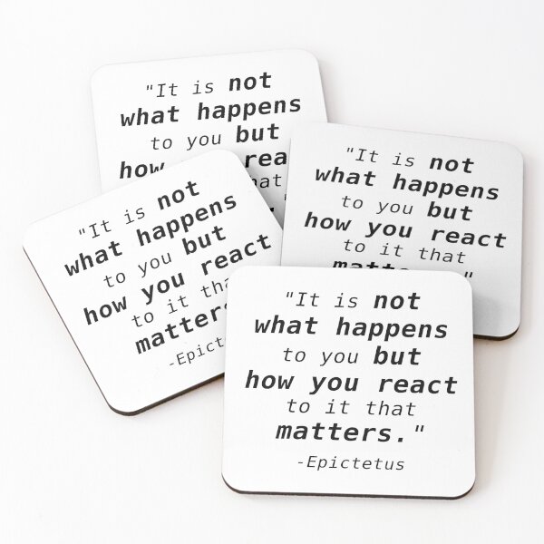 Item preview, Epictetus quote on our reactions designed and sold by VirginieSan.