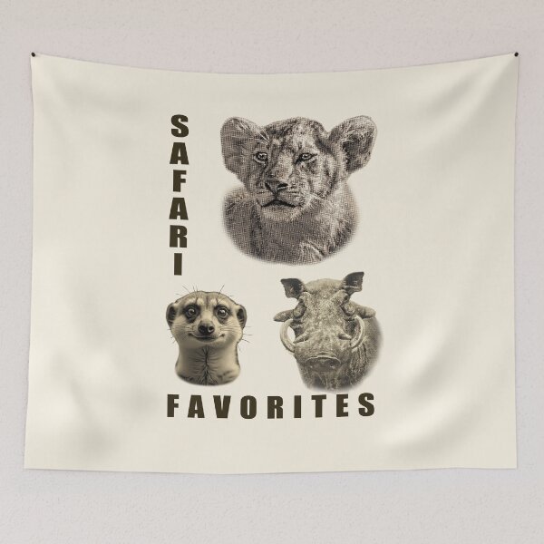 Item preview, Lion, Meerkat, Warthog Picture Africa Safari Favorites designed and sold by Scotch Macaskill.