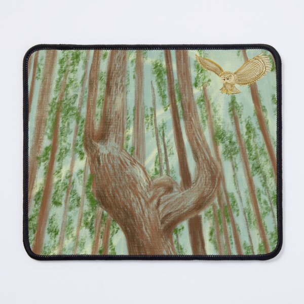 Item preview, Ancient trees and an owl in the forest designed and sold by greenPQBstudio.
