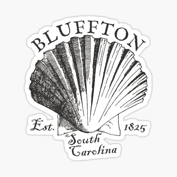 Item preview, Vintage-Style Bluffton South Carolina Shell – Black designed and sold by SurfingLocales.