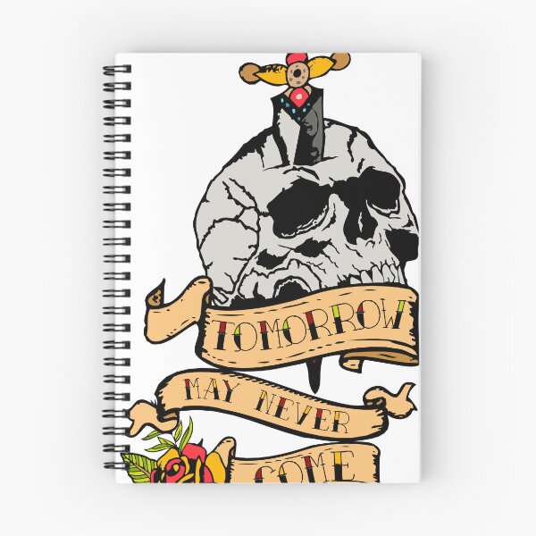 Item preview, dagger dagger skull skull knife banner tomorrow may never come old school 2909 S designed and sold by Achille3777.