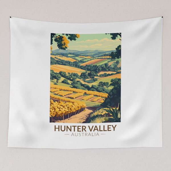 Item preview, Hunter Valley Australia Illustration Travel Art Vintage designed and sold by KrisSidDesigns.