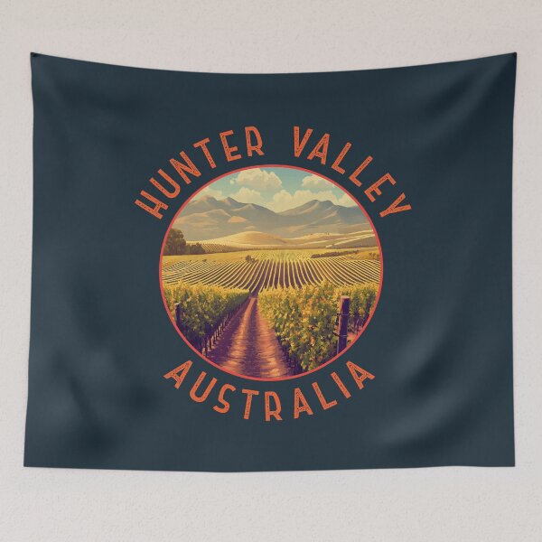 Item preview, Hunter Valley Australia Retro Distressed Circle designed and sold by KrisSidDesigns.