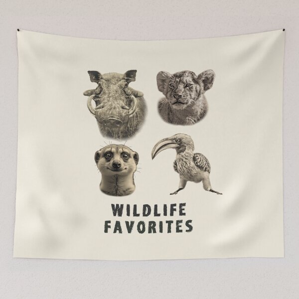 Item preview, Lion, Meerkat, Warthog, Hornbill Africa Wildlife Favorites designed and sold by Scotch Macaskill.