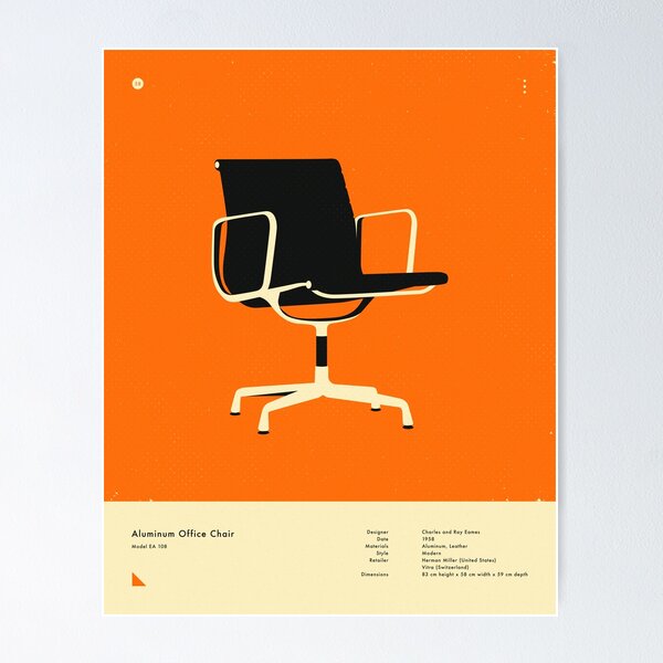 Item preview, Aluminum Office Chair (1958) designed and sold by JazzberryBlue.