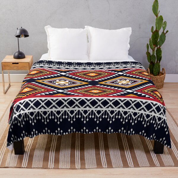 Item preview, geometric ethnic indian native american blanket designed and sold by emanscorfna.