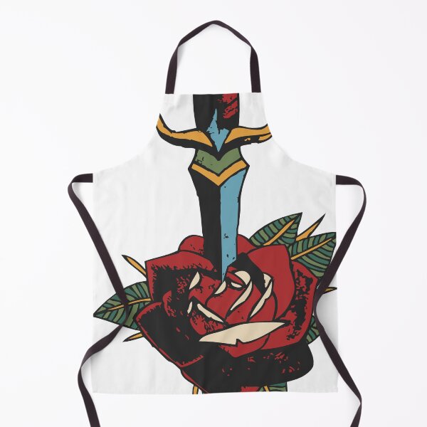 Item preview, dagger pierces rose flower old school tattoo knife dagger 1111 P designed and sold by Achille3777.