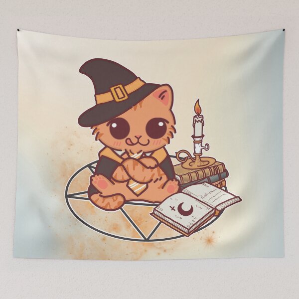 Item preview, Hearthfelis House Witch Cat Magic Art designed and sold by BGMeYou.