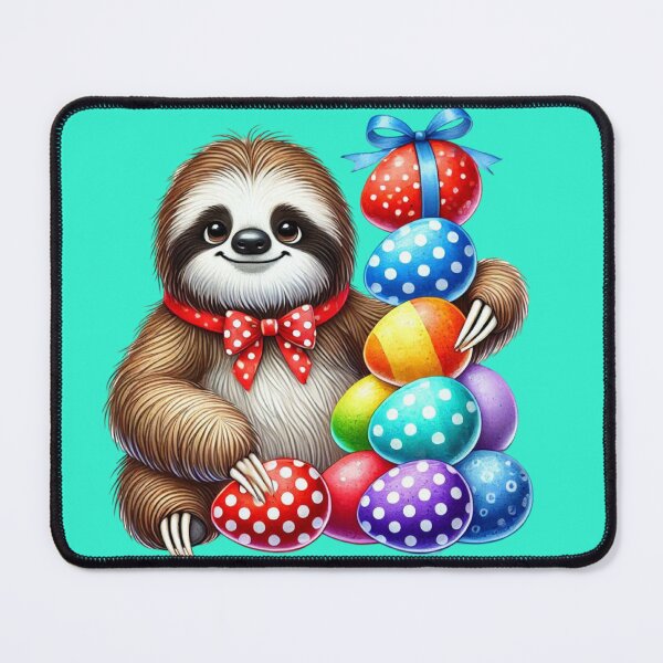 Item preview, Easter Sloth With Colored Eggs designed and sold by vibesofcolor.
