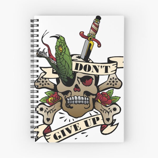 Item preview, Skull tattoo don t give up snake dagger banner 312 M designed and sold by Achille3777.