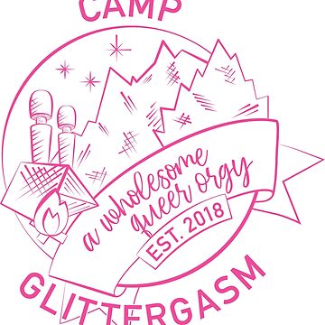 Artwork thumbnail, Camp Glittergasm Logo Pink Stickers by Glittergasm