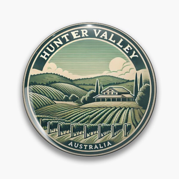Item preview, Hunter Valley Australia Travel Art Badge designed and sold by KrisSidDesigns.