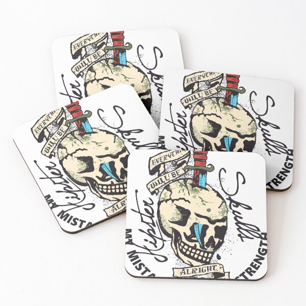 Item preview, Skull head tattoo everything will be alright 212 M designed and sold by Achille3777.