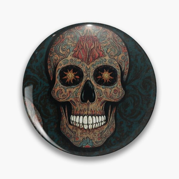 Artikelvorschau, Mexikanisches Totenkopf-Kunstmuster Zwei entworfen und verkauft von Pattern Unhinged.