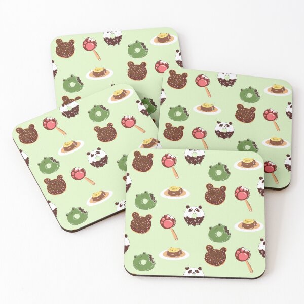 Item preview, Kawaii Donut Bear and Frog Deserts in Green designed and sold by CriaCreative.