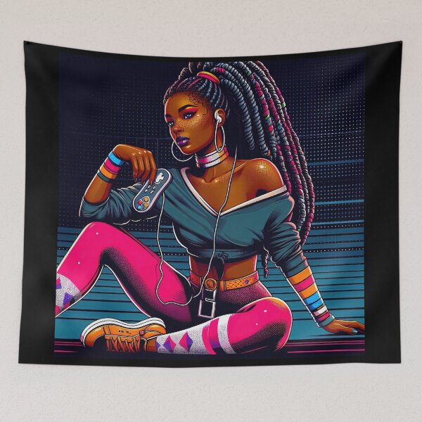 Item preview, Gamer Girl Black 80s Aesthetic designed and sold by Retr0Tshirts.