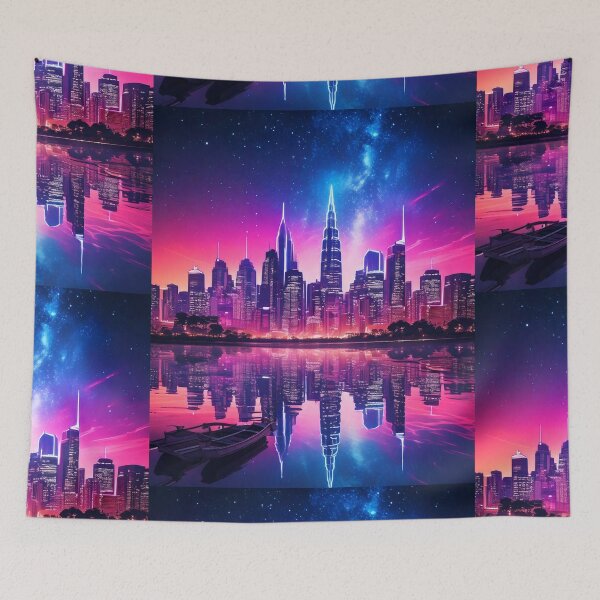 Item preview, Neon Skyline Reflection designed and sold by Unwind-Art-Work.