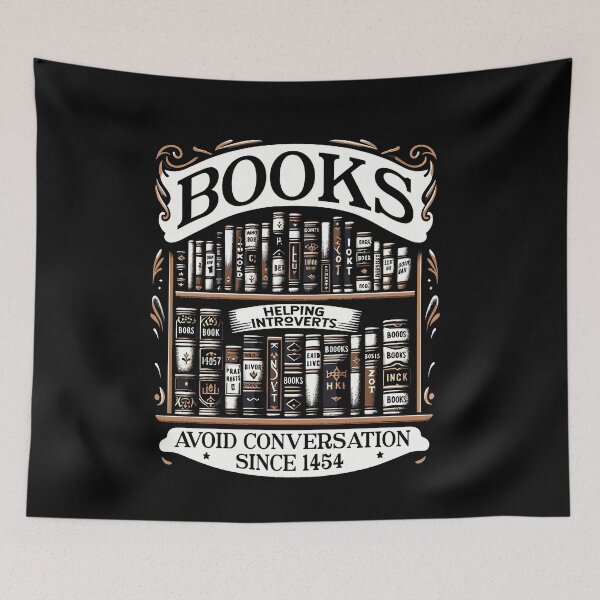 Item preview, Books Helping Introverts Avoid Conversation 1454 Book Lover designed and sold by Dressed For  Duty.