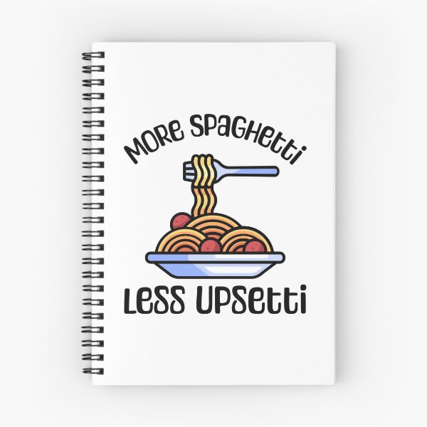 Item preview, More Spaghetti Less Upsetti! Funny Spaghetti Lover pun designed and sold by PMCreative.