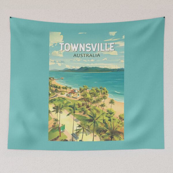 Item preview, Townsville Australia Travel Art Vintage designed and sold by KrisSidDesigns.
