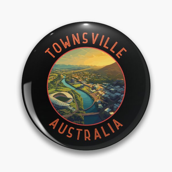 Item preview, Townsville Australia Retro Distressed Circle designed and sold by KrisSidDesigns.