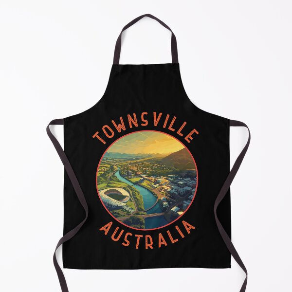 Artikelvorschau, Townsville Australien Retro Distressed Kreis entworfen und verkauft von KrisSidDesigns.