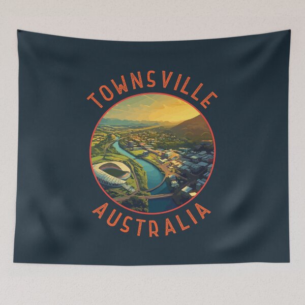 Item preview, Townsville Australia Retro Distressed Circle designed and sold by KrisSidDesigns.