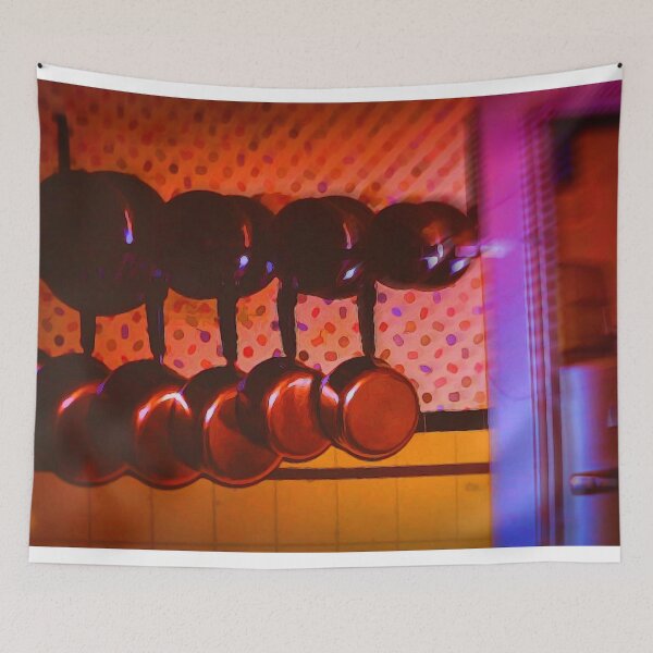 Item preview, Vintage Kitchen With Pots on the Wall designed and sold by bloomingvine.
