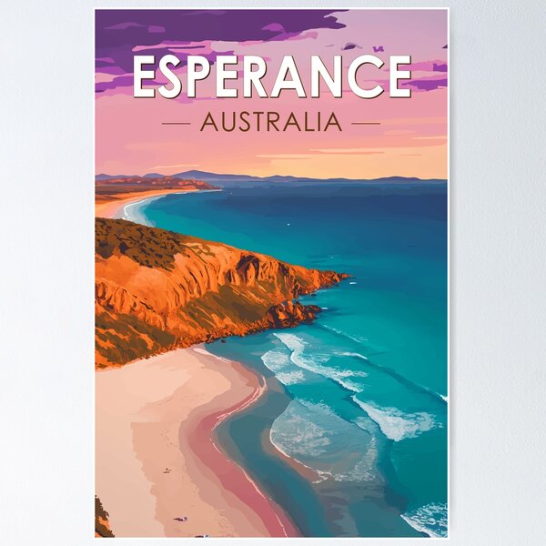 Item preview, Esperance Australia Travel Art Vintage designed and sold by KrisSidDesigns.