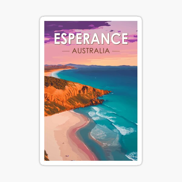 Item preview, Esperance Australia Travel Art Vintage designed and sold by KrisSidDesigns.
