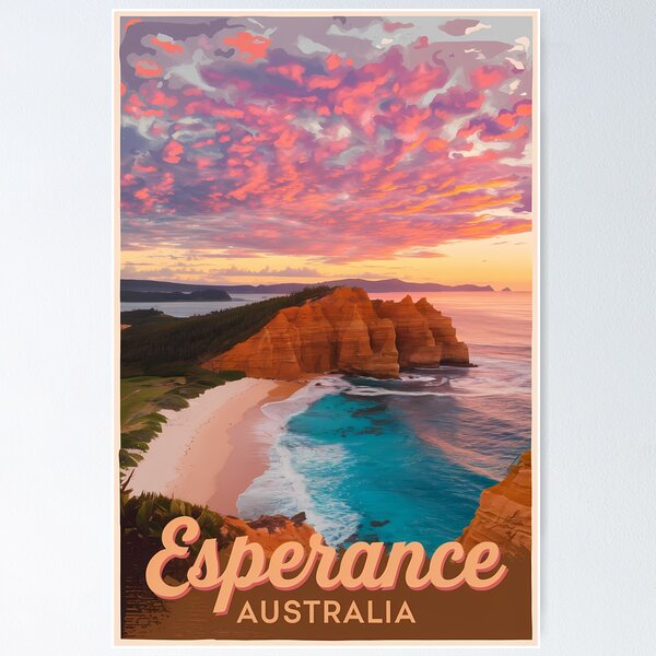 Item preview, Esperance Australia Illustration Travel Art Vintage designed and sold by KrisSidDesigns.