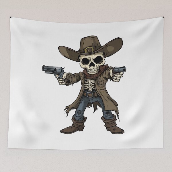 Item preview, cowboy skull with two guns designed and sold by javierparra.