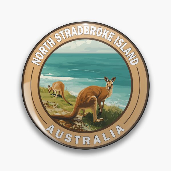 Item preview, North Stradbroke Island Travel Art Badge designed and sold by KrisSidDesigns.