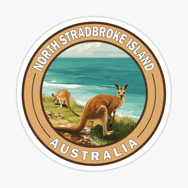 Item preview, North Stradbroke Island Travel Art Badge designed and sold by KrisSidDesigns.
