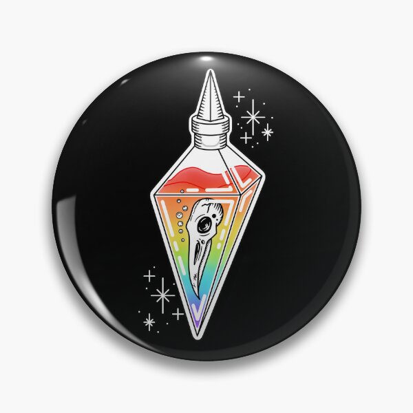 Artikelvorschau, Kopie der Regenbogenphiole mit Rabenschädel schwarz und weiß entworfen und verkauft von wolkentanzer.