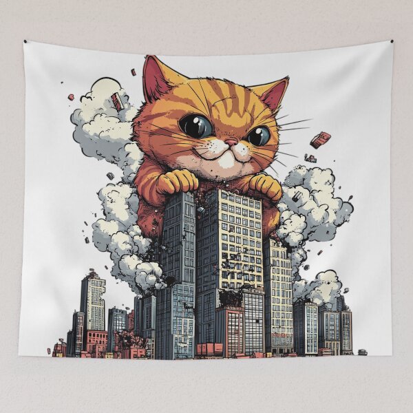 Item preview, Kittyzilla in the City designed and sold by NomadicDreamer.