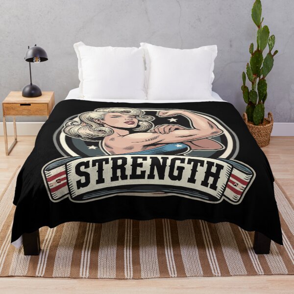 Item preview, Strength strong woman tense arm on blonde gift designed and sold by Pineapple-Tree.