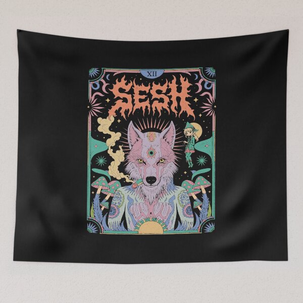 Item preview, Sesh Psychedelic Wolf Tarot Card designed and sold by Mystikos Art.